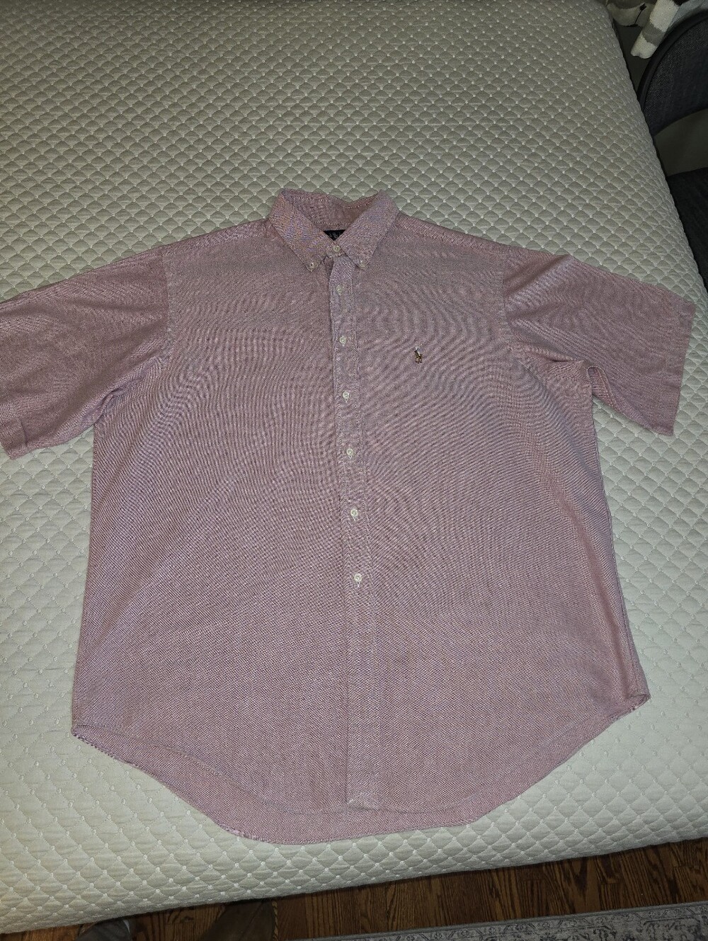 17- Ralph Lauren Light Redish/Pink Short-Sleeve Button-Down Shirt.